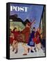 "Wrong Week at the Ski Resort," Saturday Evening Post Cover, January 14, 1961-James Williamson-Framed Stretched Canvas