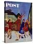 "Wrong Week at the Ski Resort," Saturday Evening Post Cover, January 14, 1961-James Williamson-Stretched Canvas