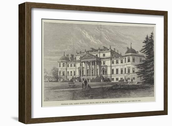 Wrotham Park, Barnet (South-West Front), Seat of the Earl of Strafford, Destroyed Last Week by Fire-Frank Watkins-Framed Giclee Print