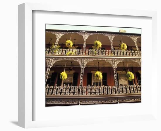 Wrought Iron Architecture and Baskets, French Quarter, New Orleans, Louisiana, USA-Adam Jones-Framed Photographic Print