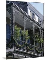 Wrought Iron Balcony, French Quarter, New Orleans, Louisiana, USA-Charles Bowman-Mounted Photographic Print