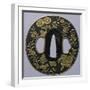 Wrought Iron Shakudo Nanako Tsuba, Japan-null-Framed Giclee Print