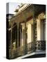 Wrought Ironwork on Balcony, French Quarter, New Orleans, Louisiana, USA-Charles Bowman-Stretched Canvas