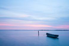 Sailing Boat on a Calm Lake with Reflection in the Water. Serene Scene Landscape. Horizontal Photog-Wstockstudio-Photographic Print