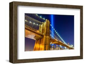 WTC Light over Brooklyn Bridge-null-Framed Art Print