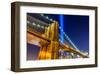 WTC Light over Brooklyn Bridge-null-Framed Art Print