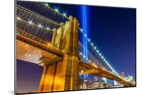 WTC Light over Brooklyn Bridge-null-Mounted Art Print