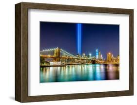 WTC Lights over New York City-null-Framed Art Print