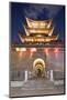 Wu Hua Gate at dusk, Dali, Yunnan, China-Ian Trower-Mounted Photographic Print