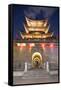 Wu Hua Gate at dusk, Dali, Yunnan, China-Ian Trower-Framed Stretched Canvas