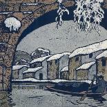 Snow by the Waterside Village-Wu Jide-Stretched Canvas