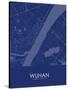 Wuhan, China Blue Map-null-Stretched Canvas