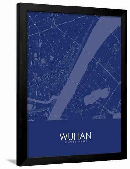 Wuhan, China Blue Map-null-Framed Poster