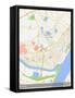 Wuhan, China Map-null-Framed Stretched Canvas