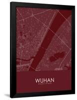 Wuhan, China Red Map-null-Framed Poster