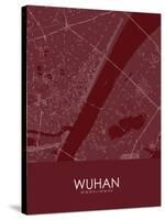 Wuhan, China Red Map-null-Stretched Canvas