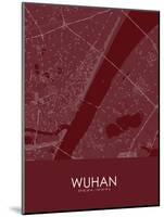 Wuhan, China Red Map-null-Mounted Poster