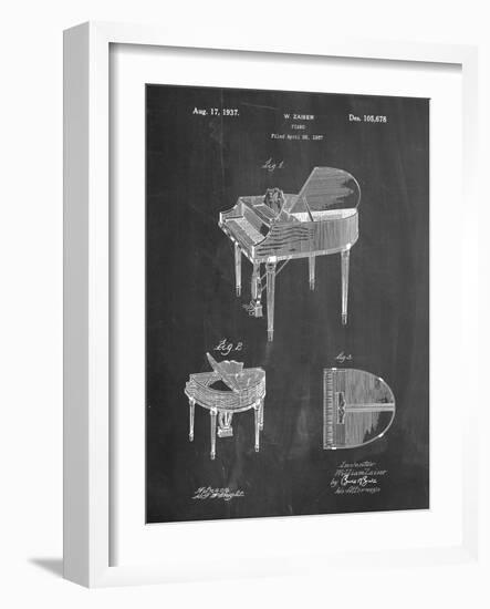 Wurlitzer Butterfly Model 235 Piano Patent-Cole Borders-Framed Art Print