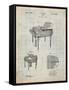 Wurlitzer Butterfly Model 235 Piano Patent-Cole Borders-Framed Stretched Canvas