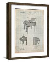 Wurlitzer Butterfly Model 235 Piano Patent-Cole Borders-Framed Art Print