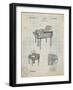 Wurlitzer Butterfly Model 235 Piano Patent-Cole Borders-Framed Art Print