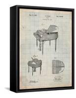 Wurlitzer Butterfly Model 235 Piano Patent-Cole Borders-Framed Stretched Canvas