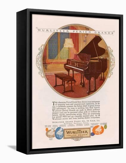 Wurlitzer, Magazine Advertisement, USA, 1920-null-Framed Stretched Canvas