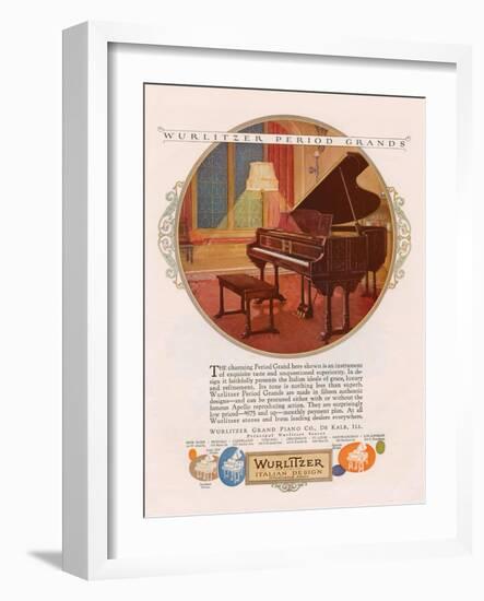 Wurlitzer, Magazine Advertisement, USA, 1920-null-Framed Giclee Print