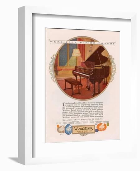 Wurlitzer, Magazine Advertisement, USA, 1920-null-Framed Giclee Print