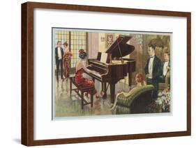 Wurlitzer Piano in Home-null-Framed Art Print