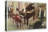 Wurlitzer Piano in Home-null-Stretched Canvas