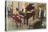 Wurlitzer Piano in Home-null-Stretched Canvas