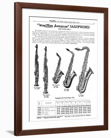 Wurlitzer Saxophones-null-Framed Art Print