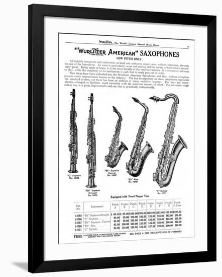 Wurlitzer Saxophones-null-Framed Art Print