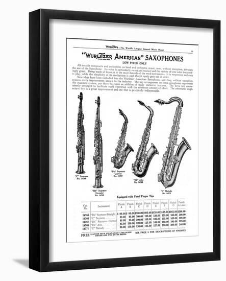 Wurlitzer Saxophones-null-Framed Art Print