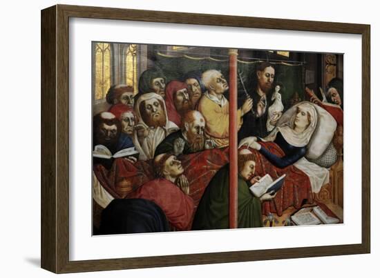 Wurzach Altarpiece, 1437. the Death of the Virgin by Hans Multscher (1400-1467)-Hans Multscher-Framed Giclee Print