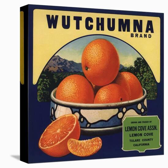 Wutchumna Brand - Lemon Cove, California - Citrus Crate Label-Lantern Press-Stretched Canvas