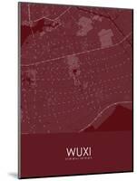 Wuxi, China Red Map-null-Mounted Poster