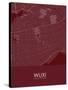 Wuxi, China Red Map-null-Stretched Canvas