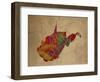 WV Colorful Counties-Red Atlas Designs-Framed Giclee Print