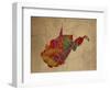 WV Colorful Counties-Red Atlas Designs-Framed Giclee Print