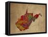 WV Colorful Counties-Red Atlas Designs-Framed Stretched Canvas