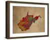 WV Colorful Counties-Red Atlas Designs-Framed Giclee Print