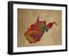 WV Colorful Counties-Red Atlas Designs-Framed Giclee Print