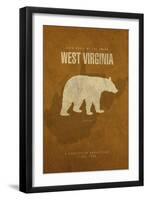 WV State Minimalist Posters-Red Atlas Designs-Framed Giclee Print