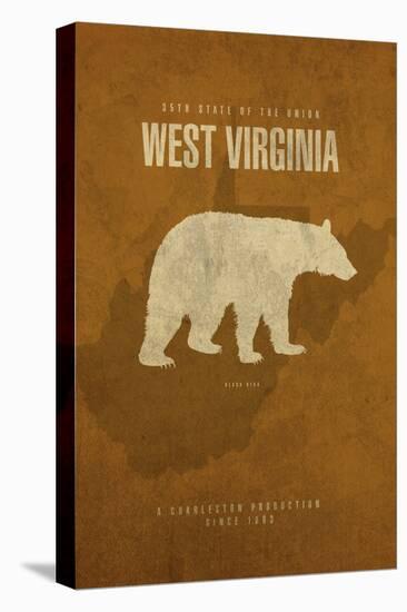 WV State Minimalist Posters-Red Atlas Designs-Stretched Canvas