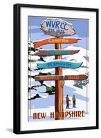 WVRCC, New Hampshire - Snow Destination Signpost-Lantern Press-Framed Art Print