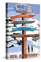 WVRCC, New Hampshire - Snow Destination Signpost-Lantern Press-Stretched Canvas