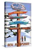 WVRCC, New Hampshire - Snow Destination Signpost-Lantern Press-Stretched Canvas