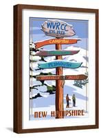 WVRCC, New Hampshire - Snow Destination Signpost-Lantern Press-Framed Art Print